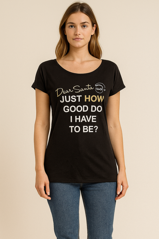 Dear Santa” Christmas T-Shirt – Black